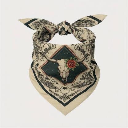 the-earthweave-tribe-mesathread-longhorn-bull-skull-rose-silk-square-bandana-scarf-tied-view