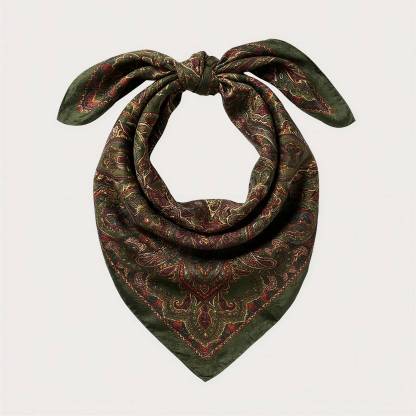 the-earthweave-tribe-mesathread-vintage-heritage-paisley-silk-square-bandana-scarf-forest-green-tied