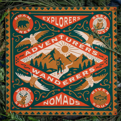 The Wanderer’s Compass – Adventure Badge Collector's Bandana