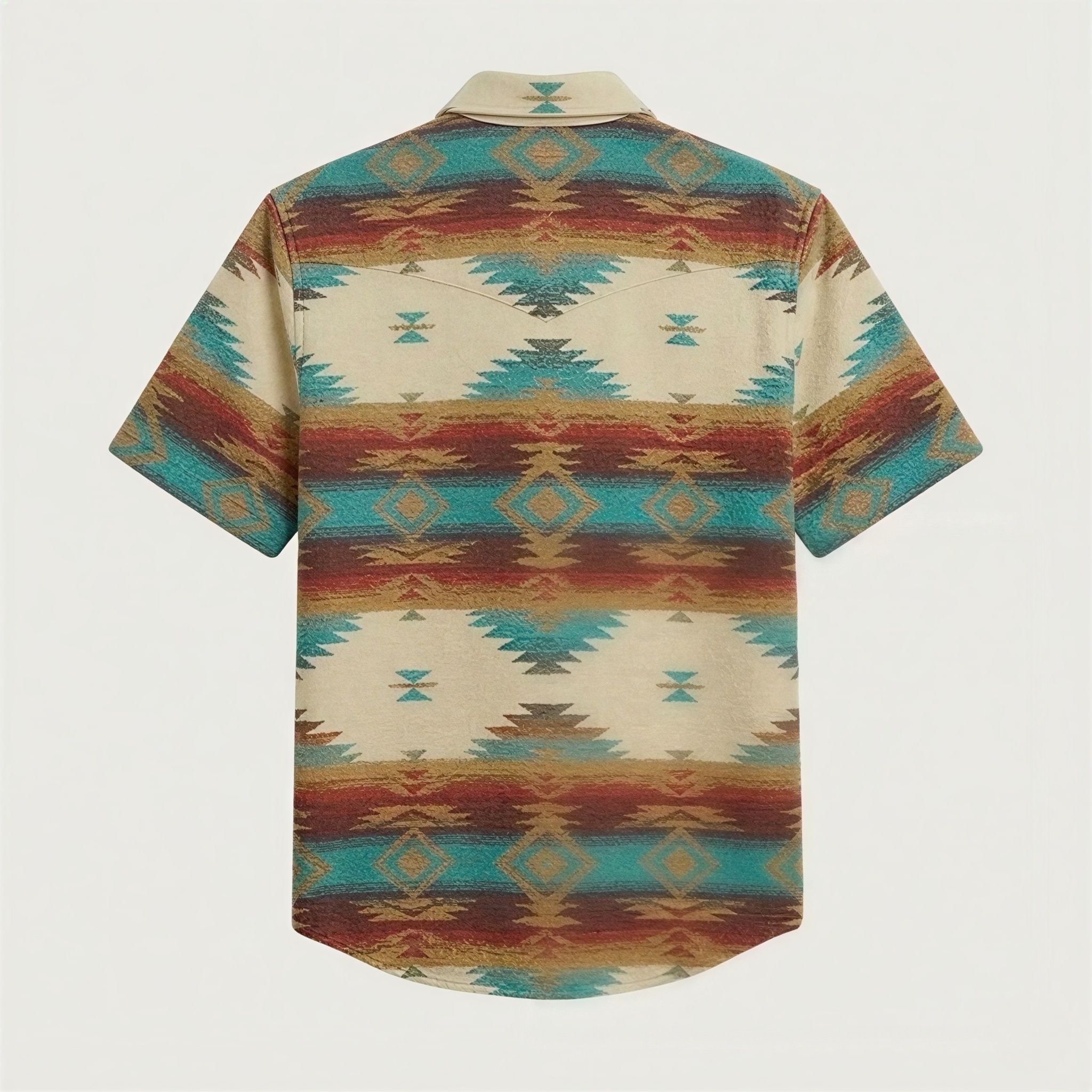 The High Desert Oasis — Cream & Turquoise Horizon - Short Sleeve
