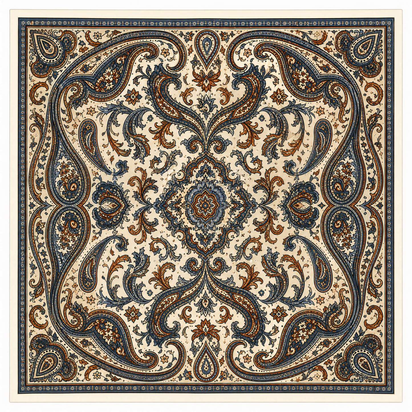 the-earthweave-tribe-mesathread-paisley-wildlife-silk-square-bandana-scarf-classic-ivory-flat-lay