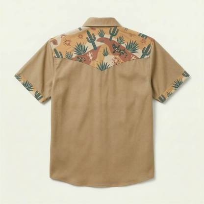 The Gila Desert | Mesathread Pro Contrast Panel Short-Sleeve Western Shirt