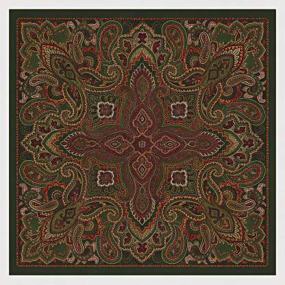 the-earthweave-tribe-mesathread-vintage-heritage-paisley-silk-square-bandana-scarf-forest-green-flat