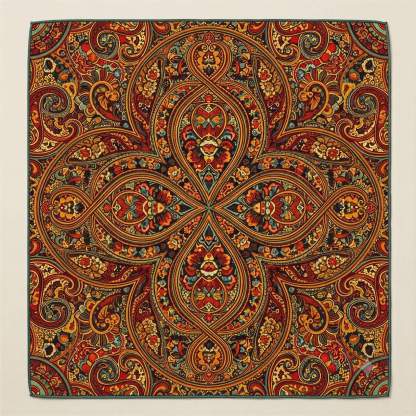 the-earthweave-tribe-mesathread-vintage-heritage-paisley-silk-square-bandana-scarf-symmetry-crimson