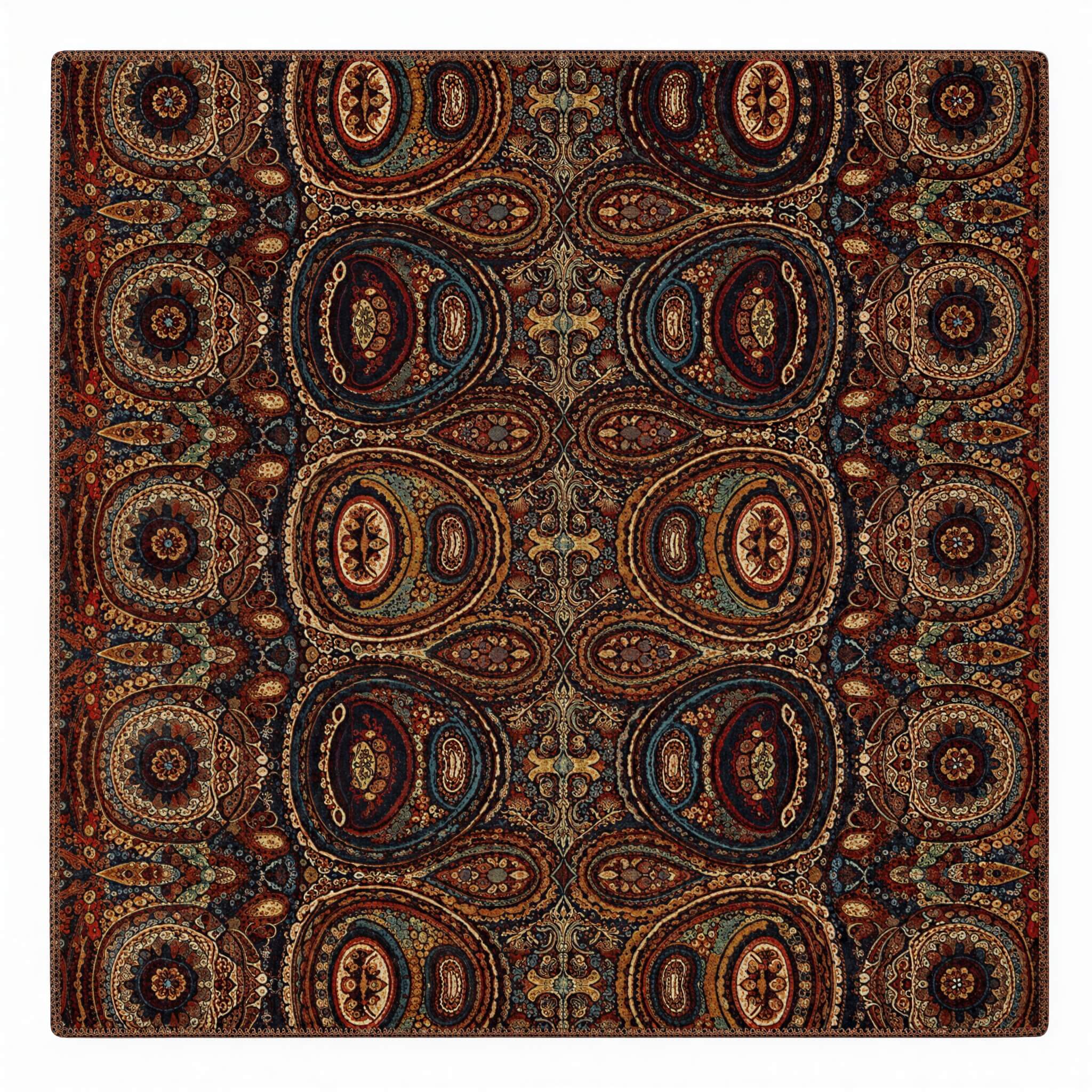 the-earthweave-tribe-mesathread-vintage-heritage-paisley-silk-square-bandana-scarf-mosaic-indigo