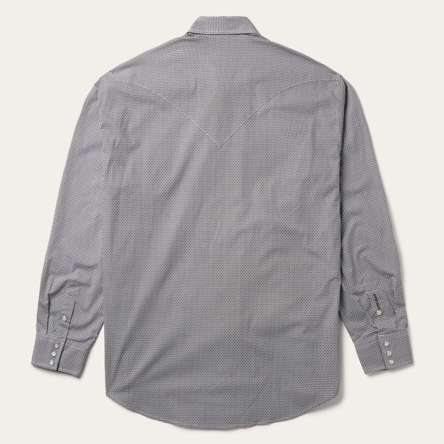 Grey Geo Print Western Shirt-MesaThread