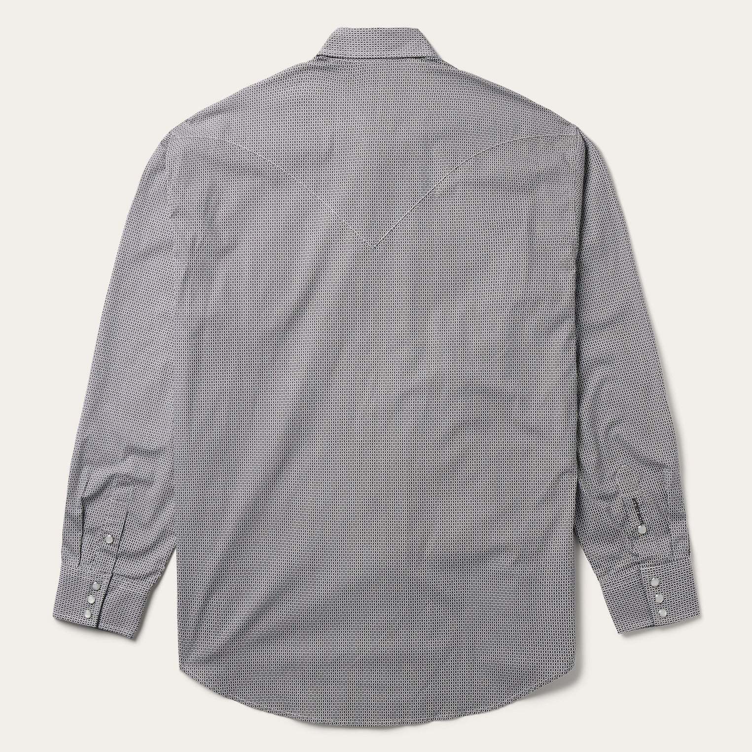 Grey Geo Print Western Shirt-MesaThread