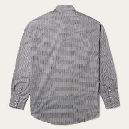 Grey Geo Print Western Shirt-MesaThread