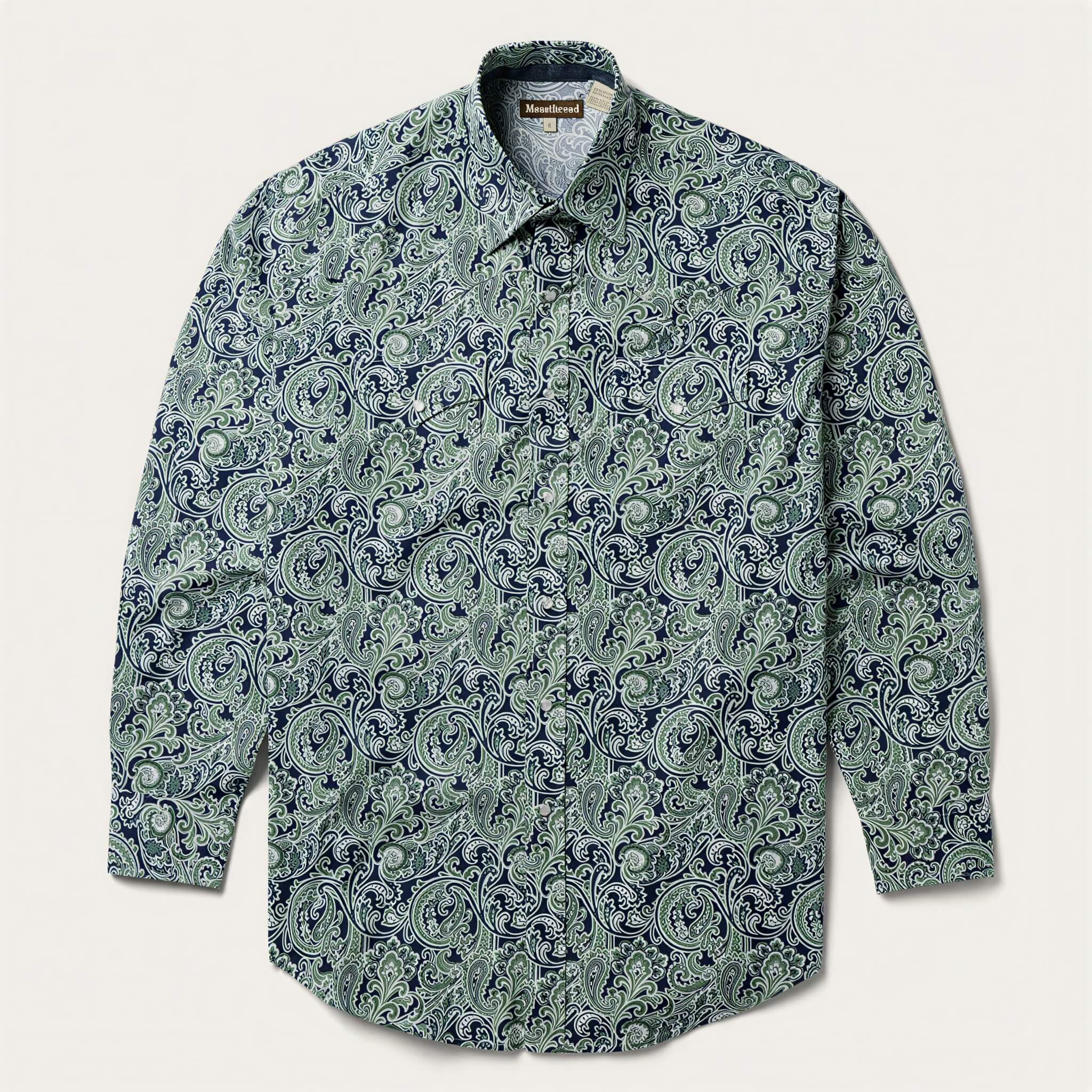 The Sage Paisley | Verdant Heritage Printed Western Shirt