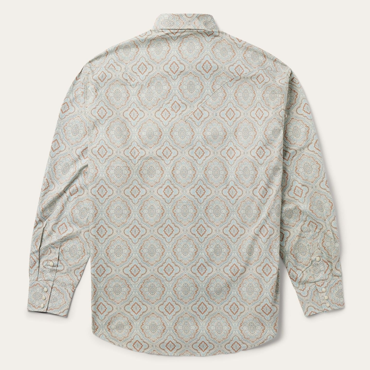 Aqua Paisley Print Western Shirt