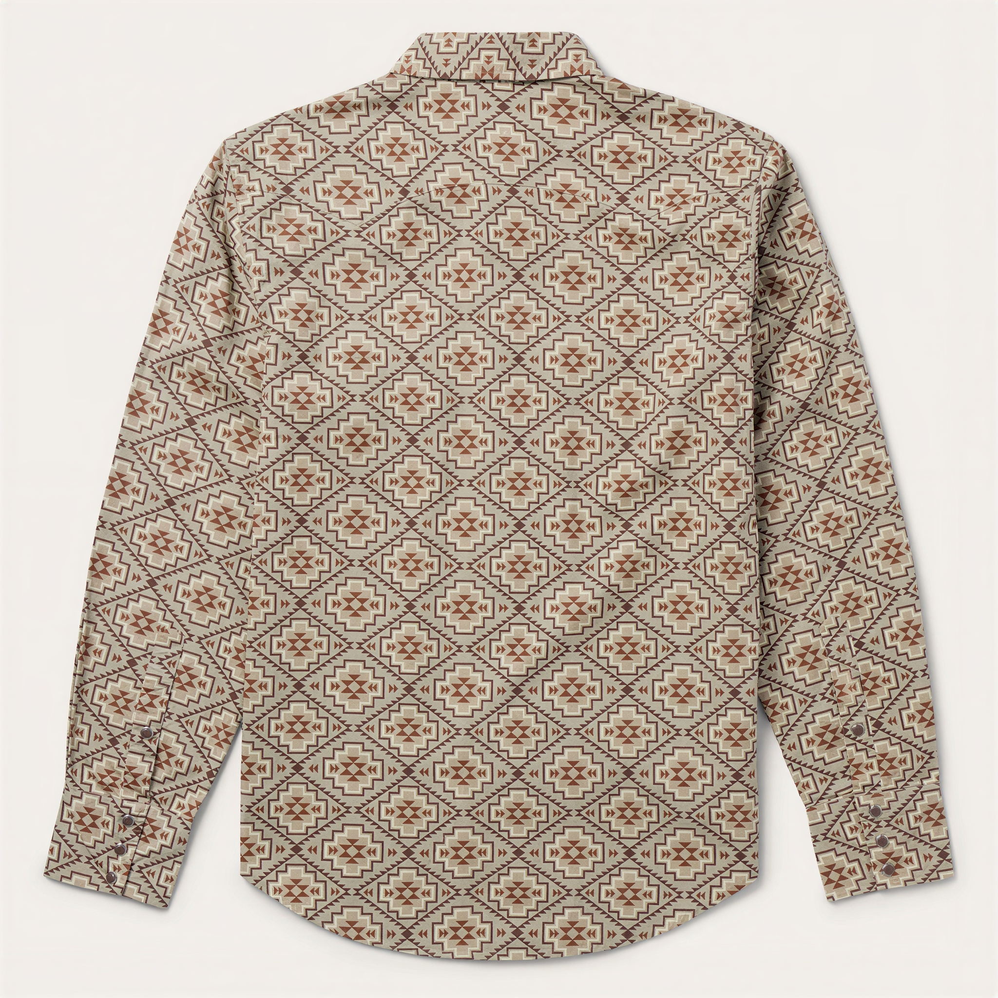 The Canyon Glyph | Earth-Tone Navajo Geometric Western Shirt