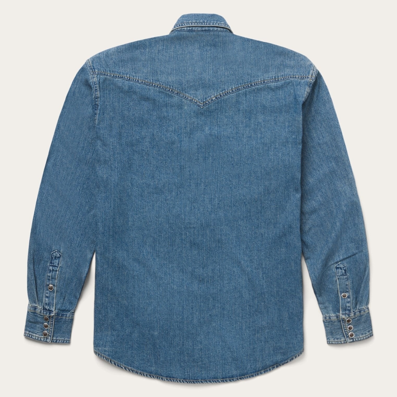 The Frontier Slate | Mid-Wash Structural Denim Western Shirt