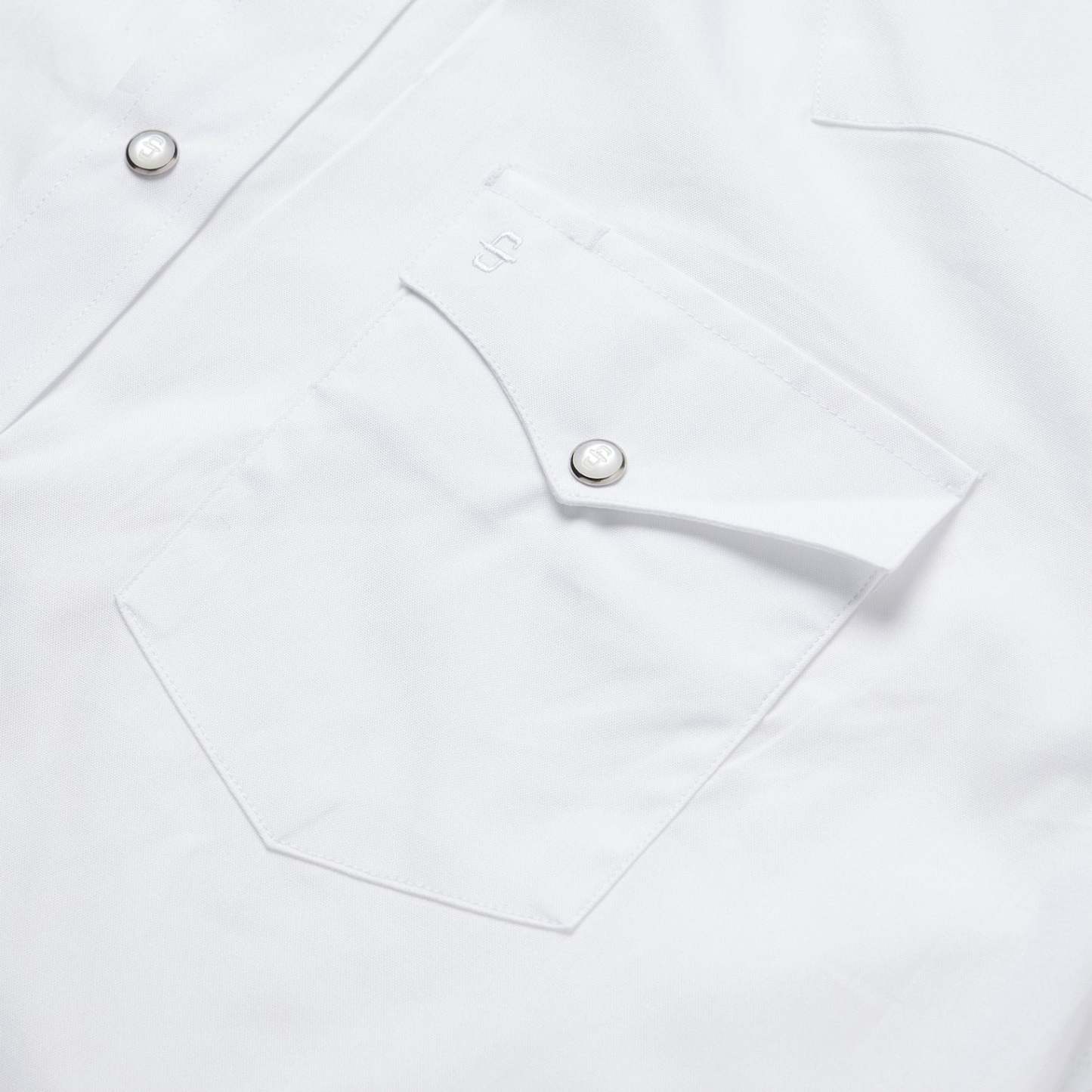 White Pinpoint Oxford Western Shirt-MesaThread