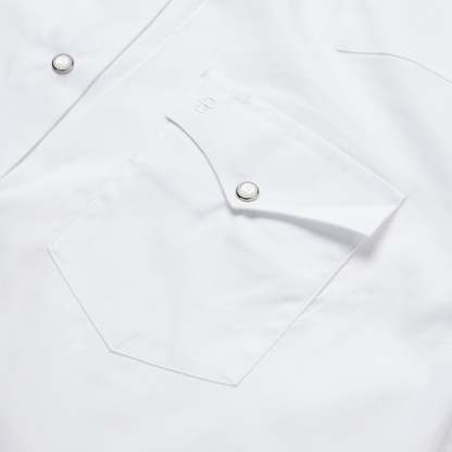 White Pinpoint Oxford Western Shirt-MesaThread