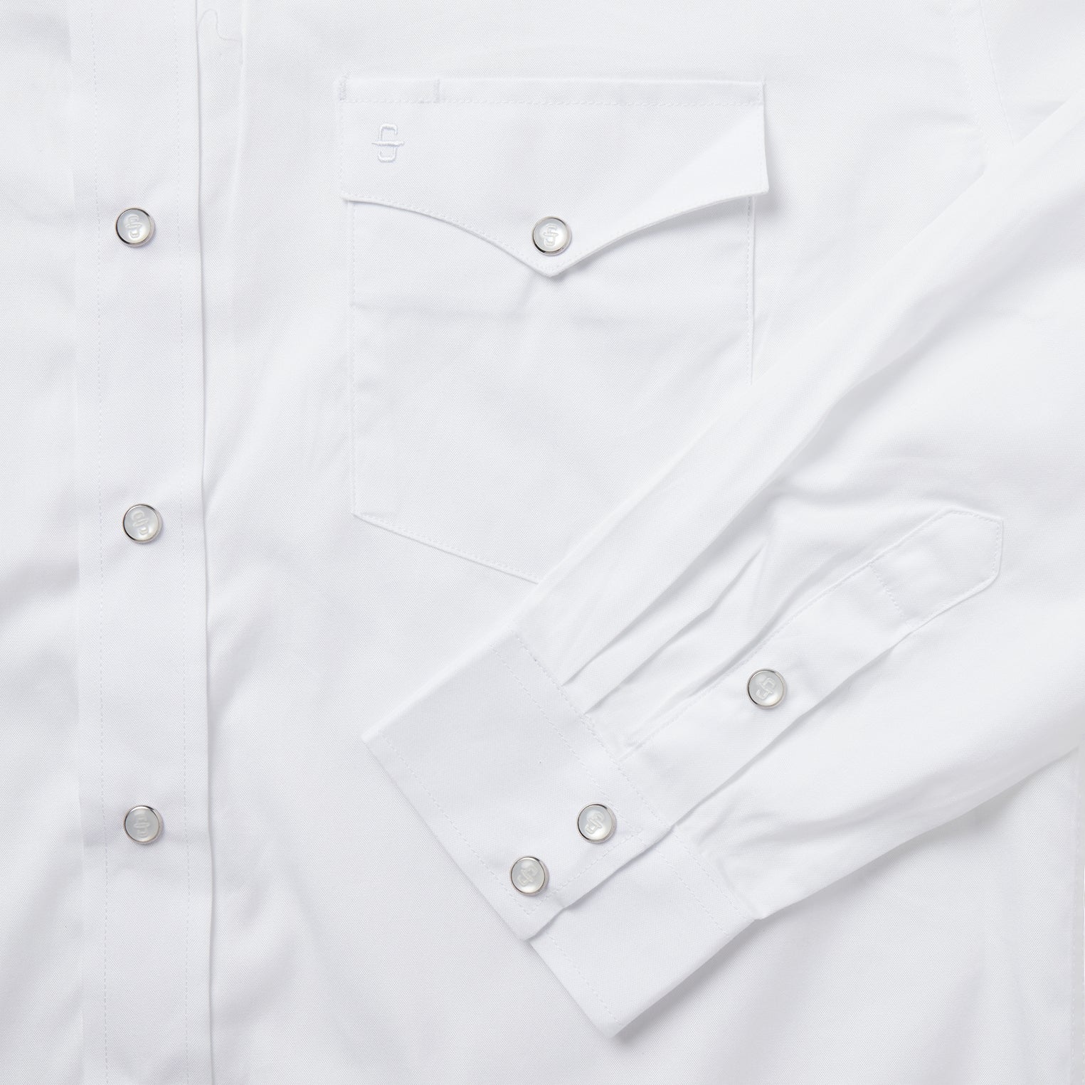 White Pinpoint Oxford Western Shirt-MesaThread