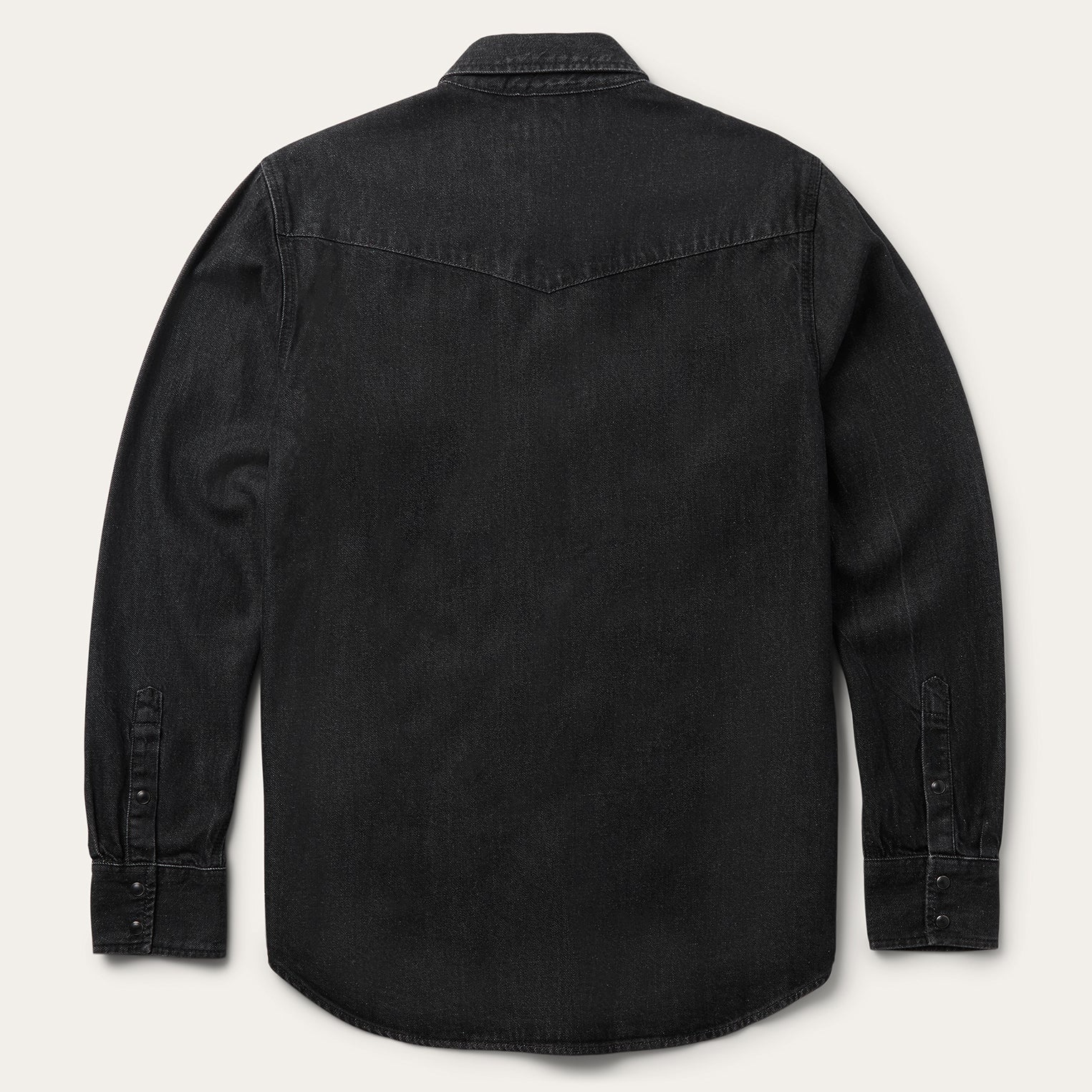 The Obsidian Talon | Embroidered Black Denim Western Shirt