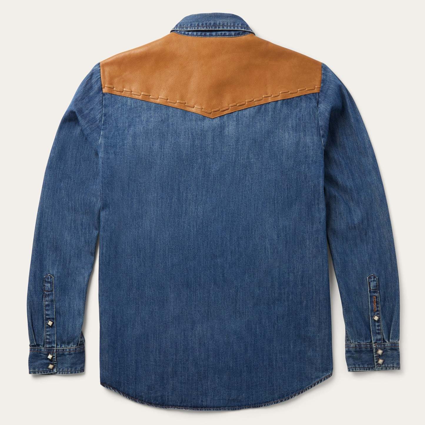 Leather Yoke Denim Shirt-MesaThread