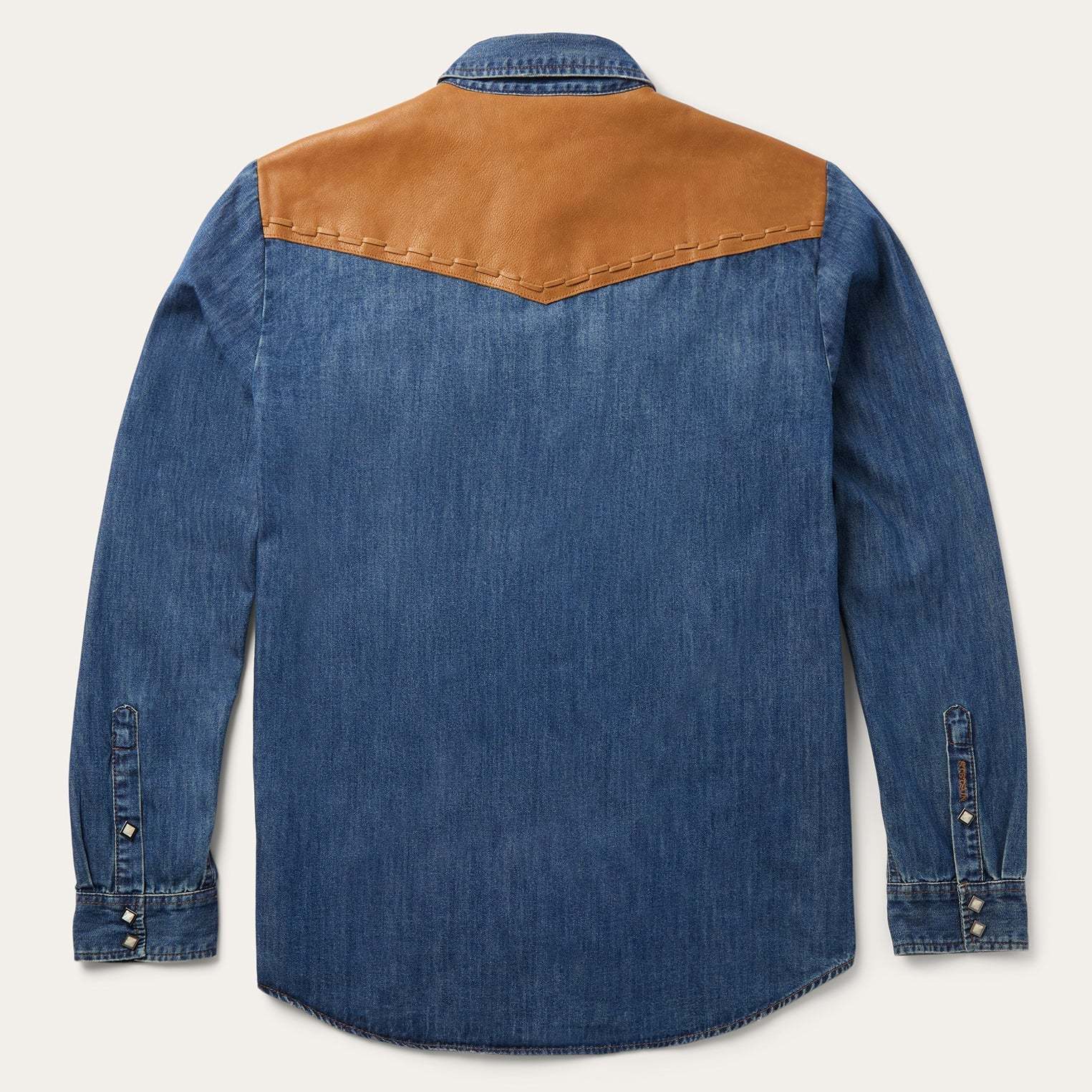 Leather Yoke Denim Shirt-MesaThread