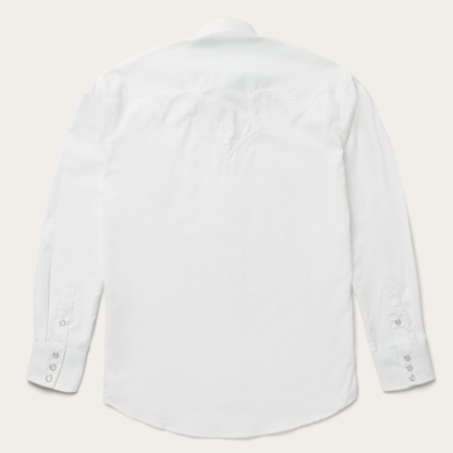 Classic Solid Snap Poplin Shirt In Optic White