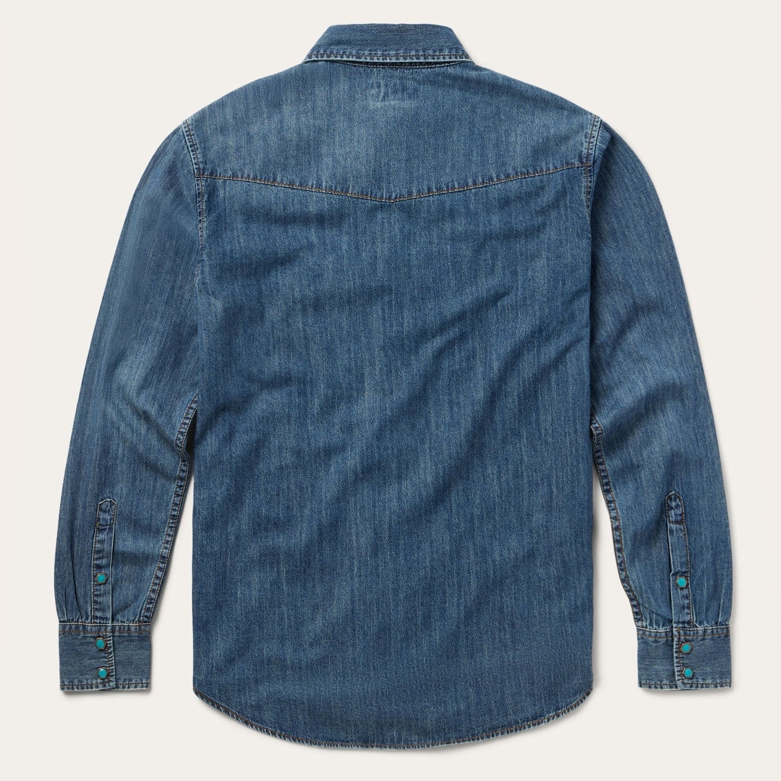 The Turquoise Trail | Stonewashed Denim Western Shirt