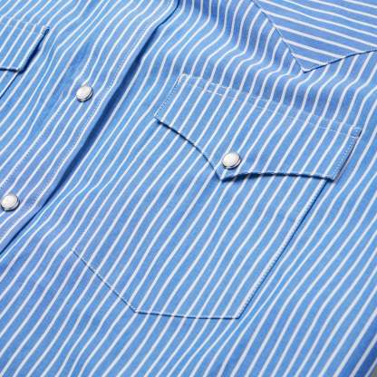 Blue Western Stripe Shirt-MesaThread