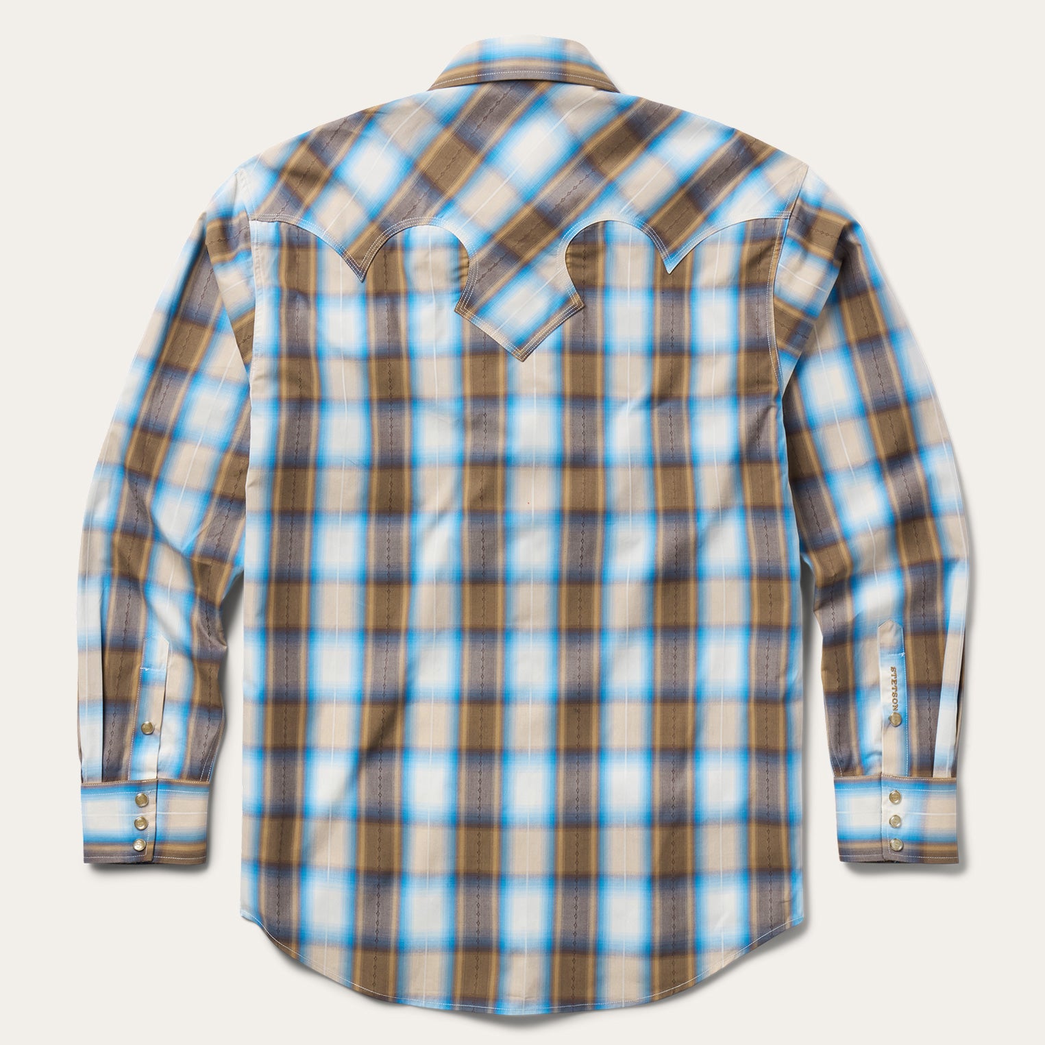 Sandalwood Ombre Plaid Western Shirt-MesaThread