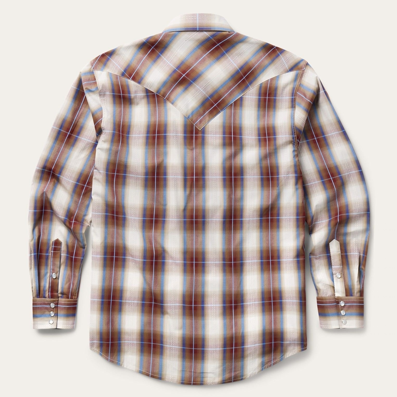 The Sunset Mesa | Ombre Plaid Bias-Cut Western Shirt