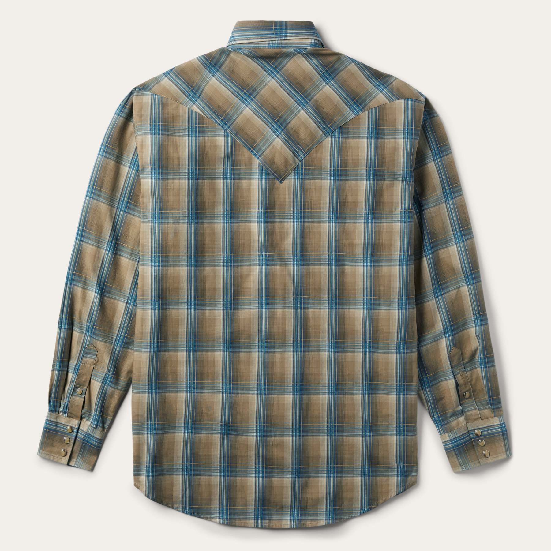 Khaki Ombre Plaid Shirt-MesaThread