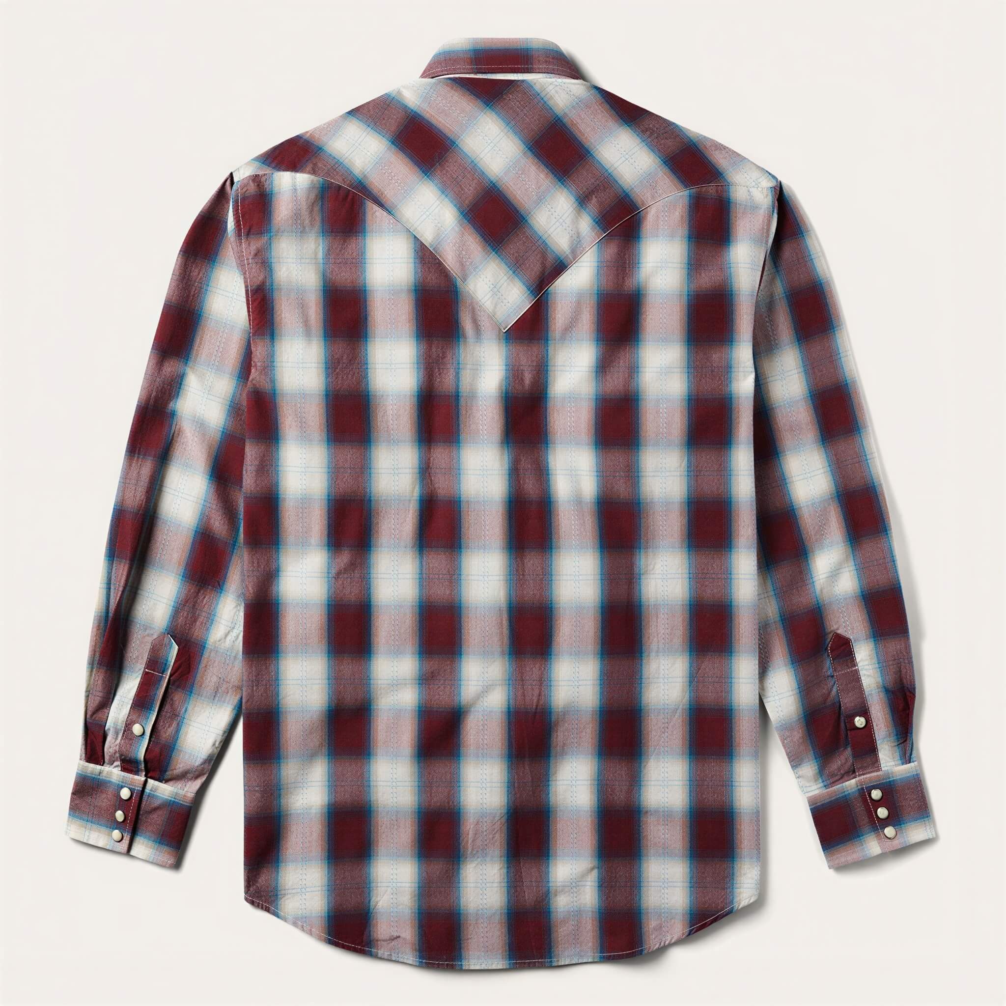The Crimson Range | Vintage Ombre Plaid Western Shirt