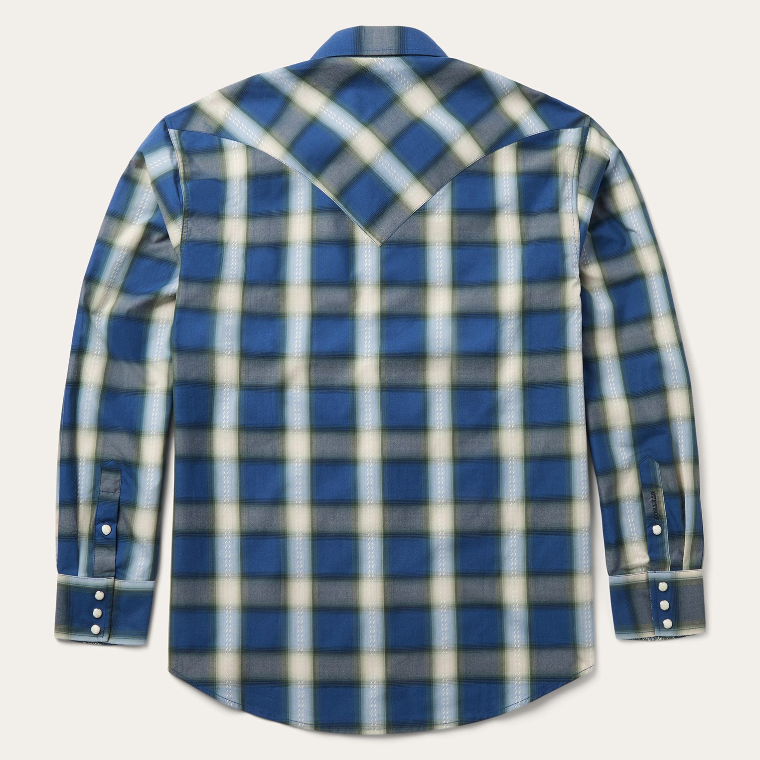 Blue Sage Dobby Plaid Western Shirt-MesaThread