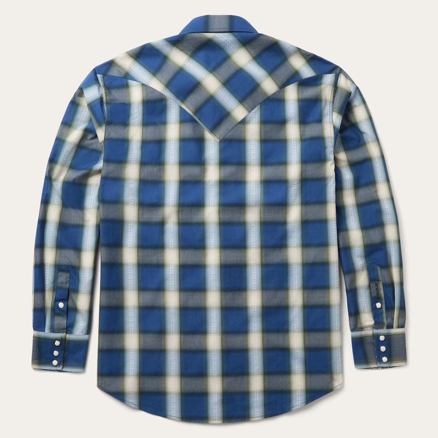 Blue Sage Dobby Plaid Western Shirt-MesaThread