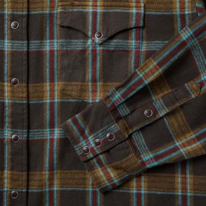 Brushed Twill Plaid Western Shirt-MesaThread