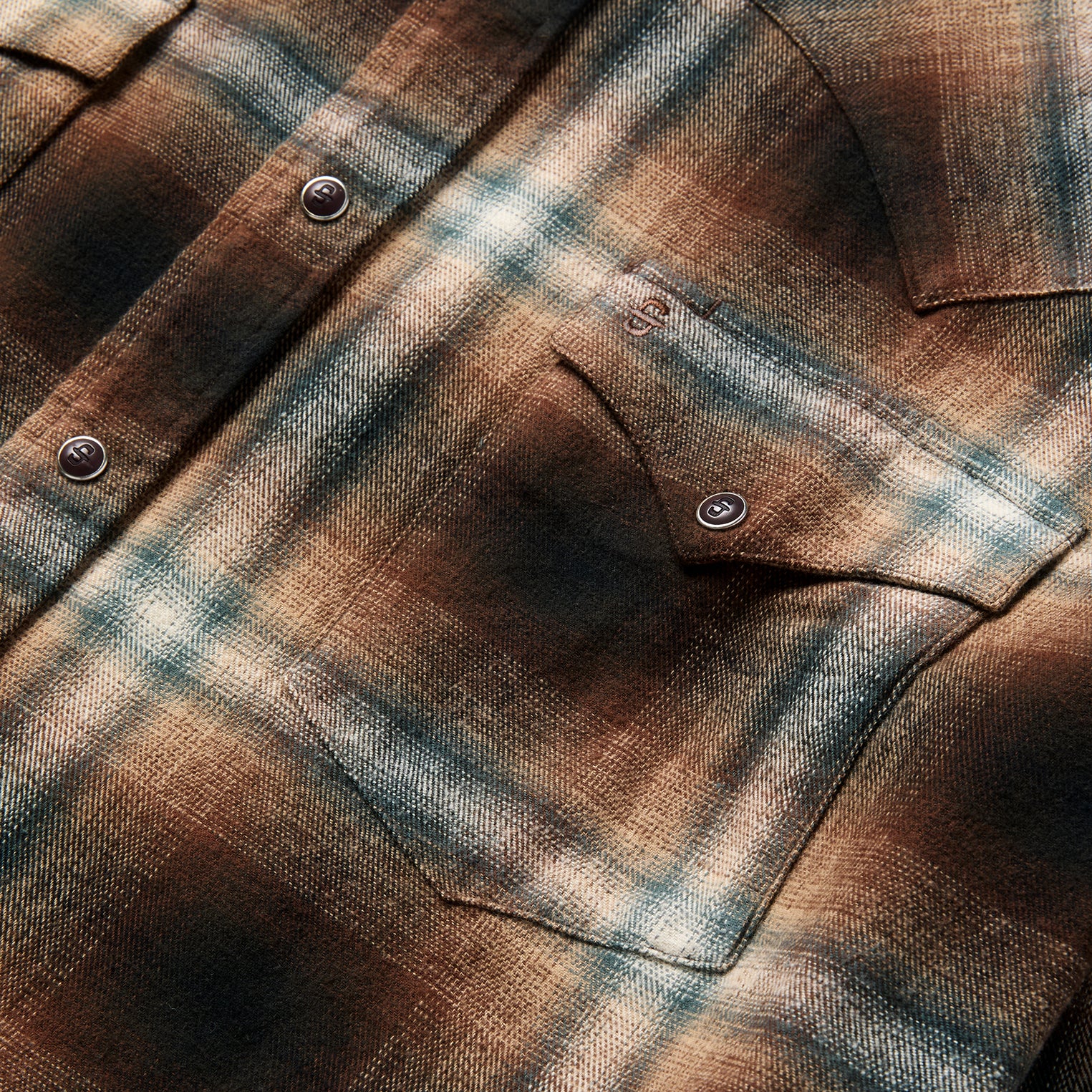 Ombre Plaid Western Shirt-MesaThread