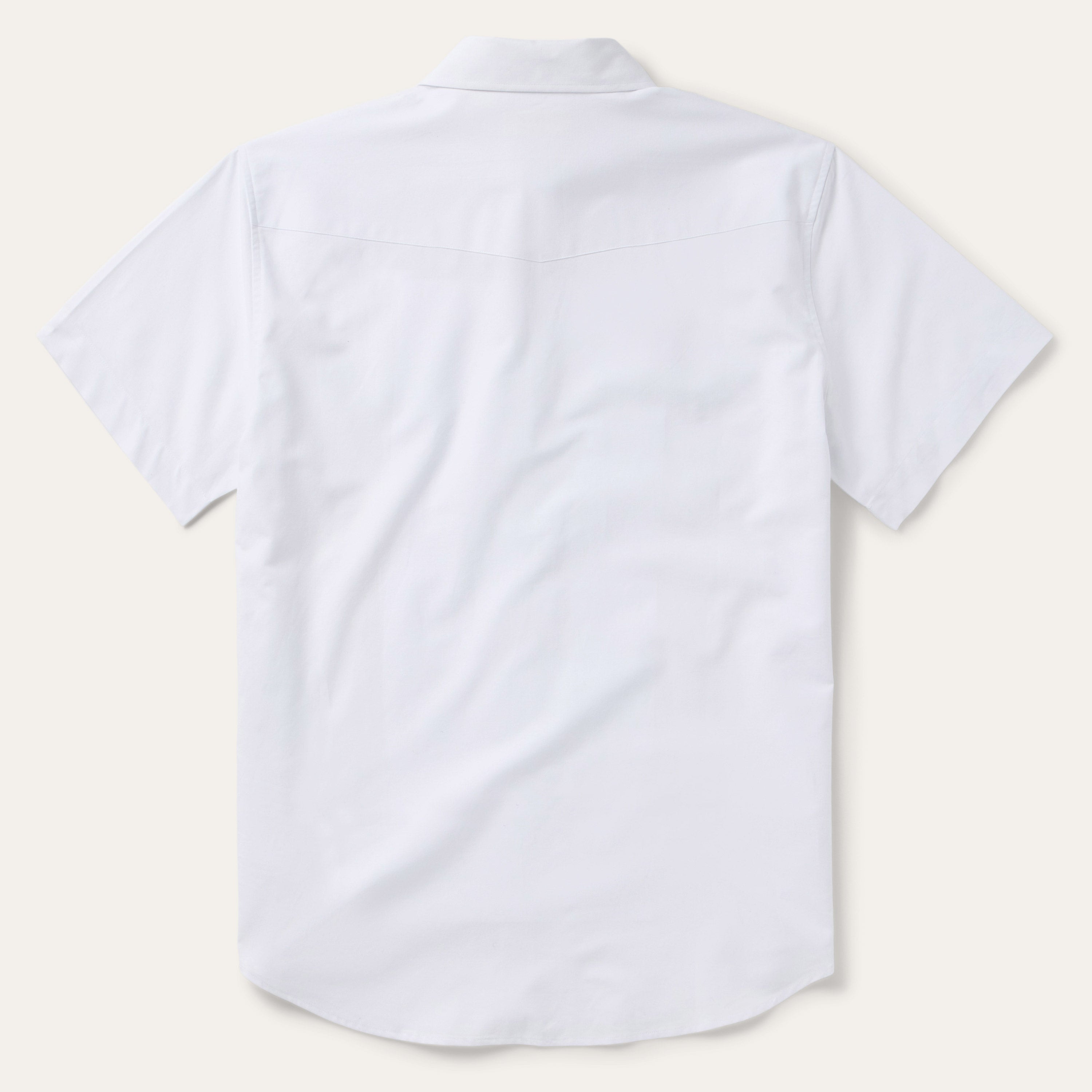 White Oxford Short Sleeve Western Shirt-MesaThread