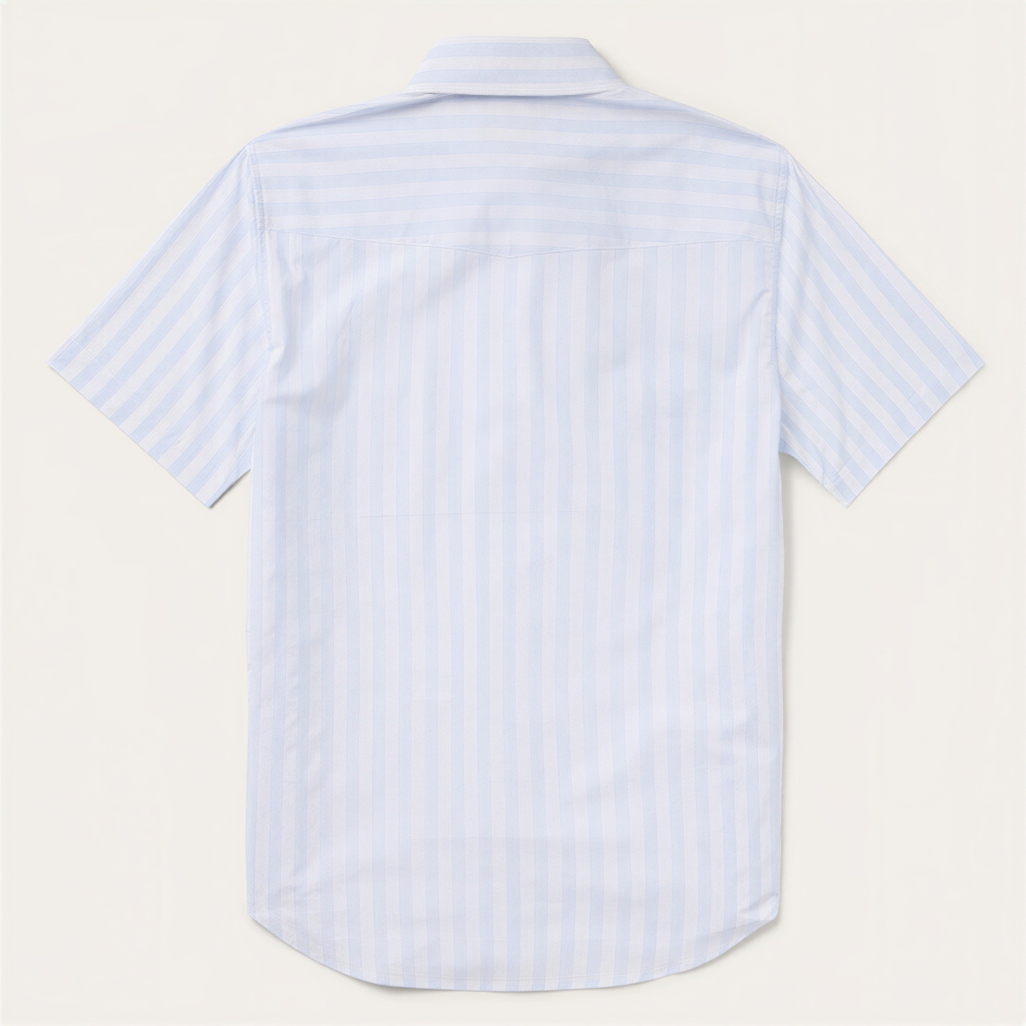 The Pacific Breeze | Light Blue Rail-Stripe Western Short Sleeve