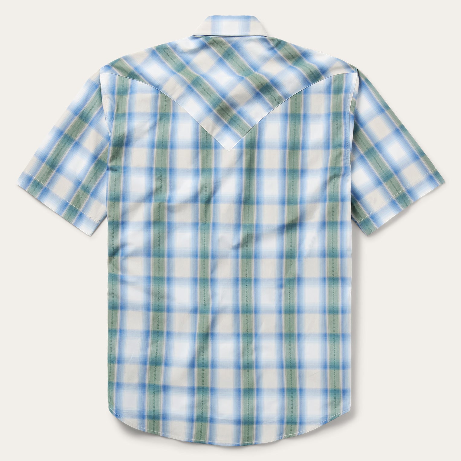Moss Plaid Short-Sleeve Western Shirt-MesaThread