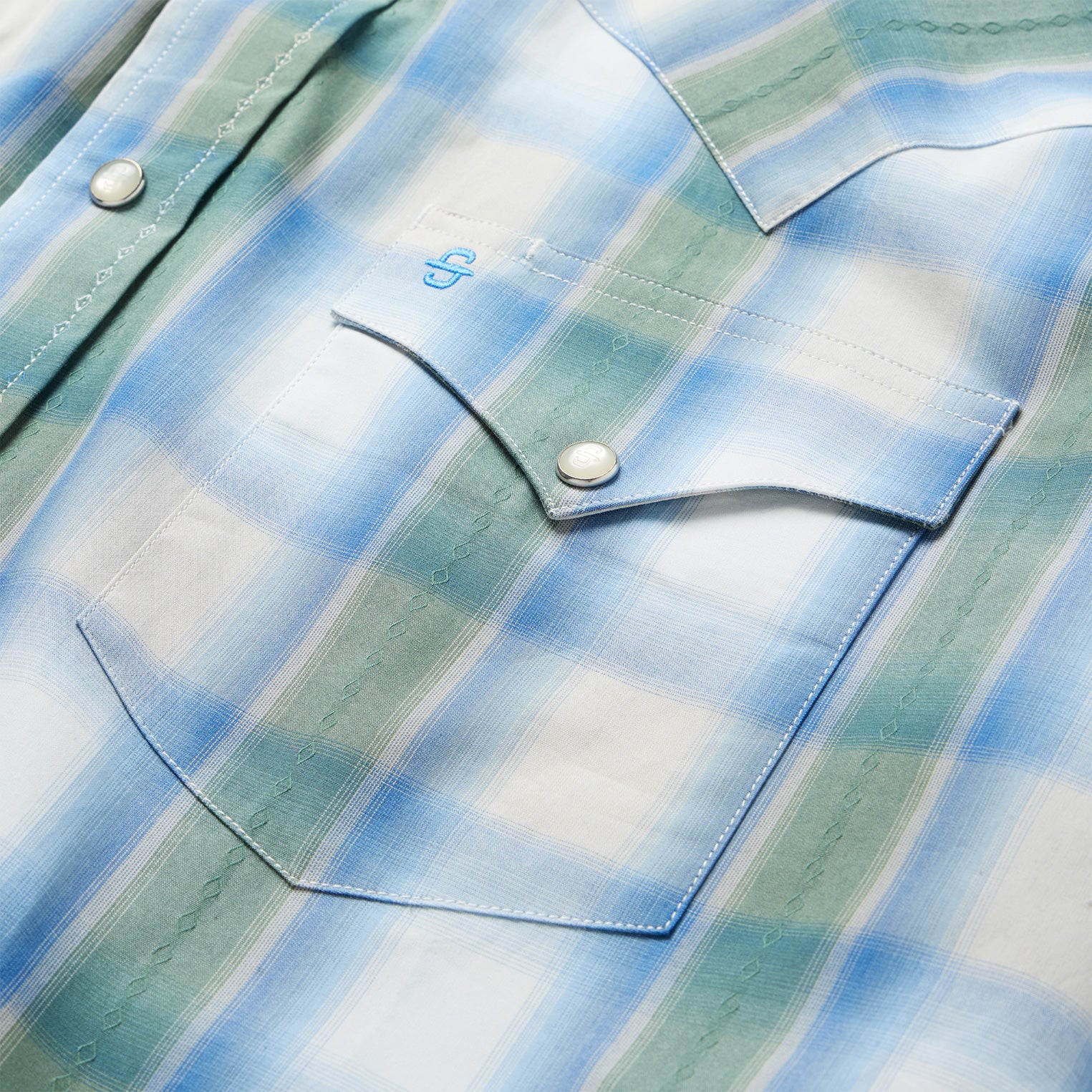 Moss Plaid Short-Sleeve Western Shirt-MesaThread