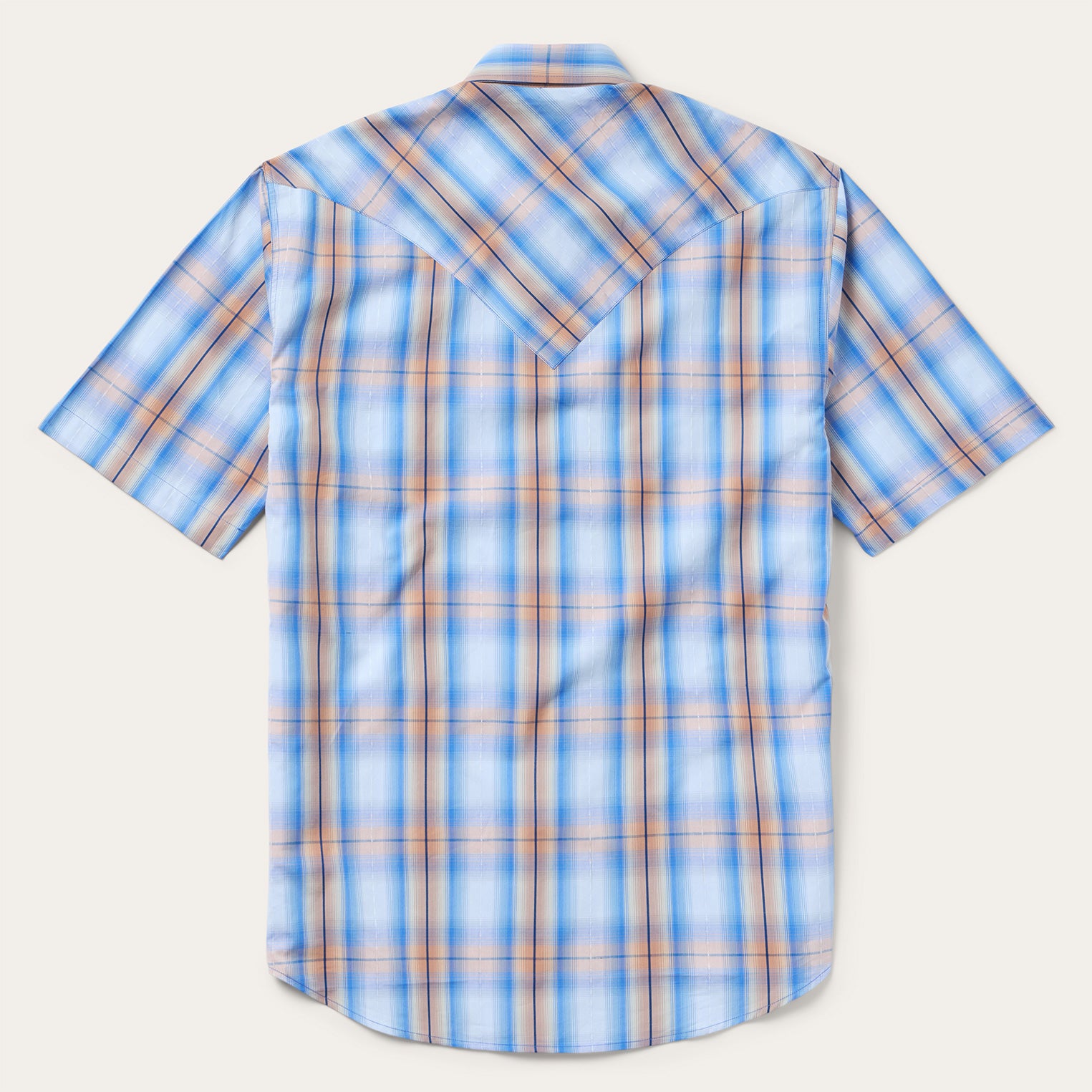 Sunrise Plaid Short-Sleeve Western Shirt-MesaThread