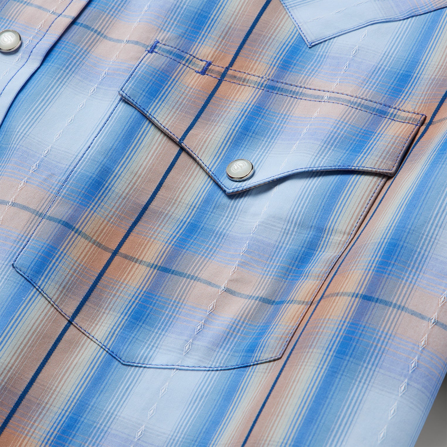 Sunrise Plaid Short-Sleeve Western Shirt-MesaThread
