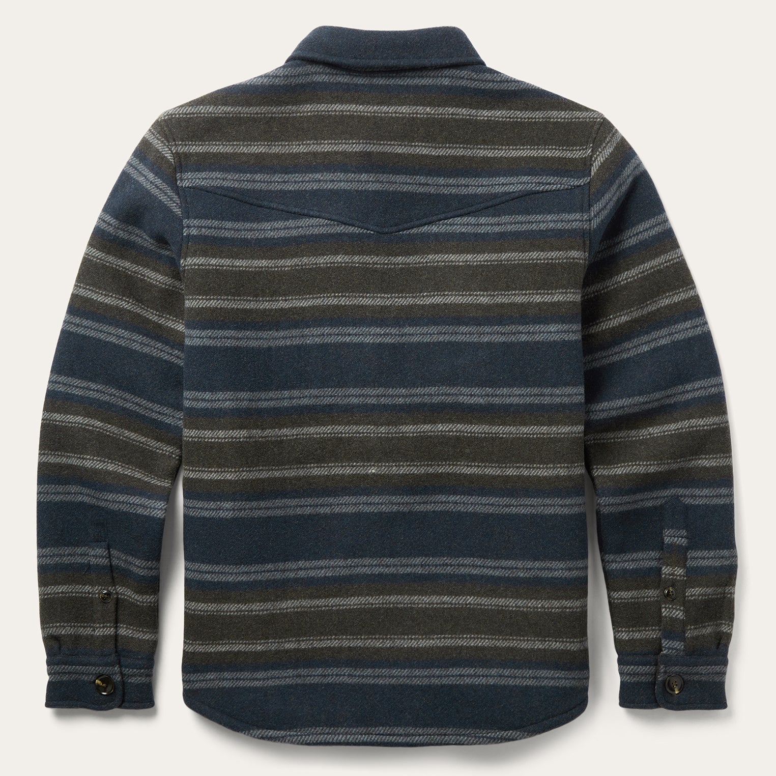 Wool Blend Stripe Shirt Jacket-MesaThread