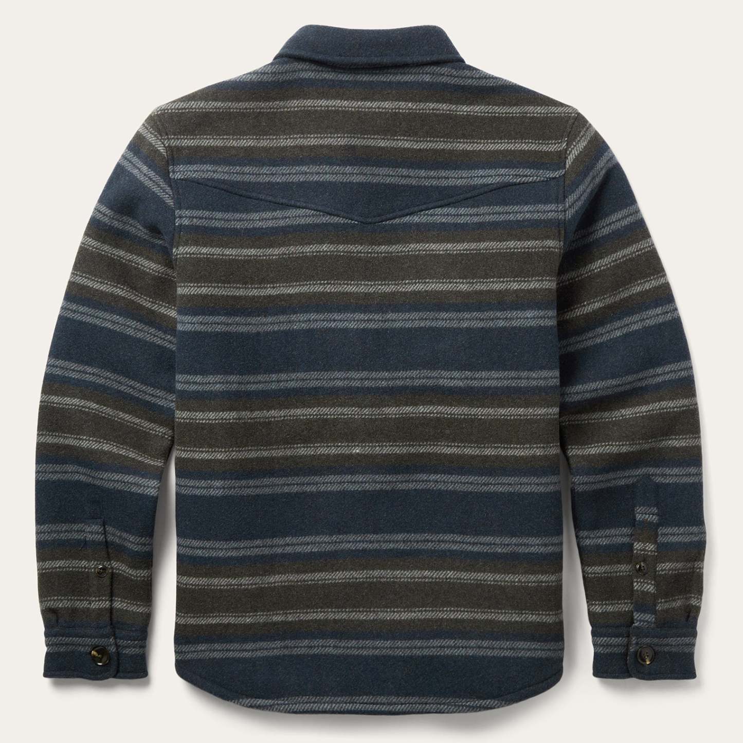 Wool Blend Stripe Shirt Jacket-MesaThread