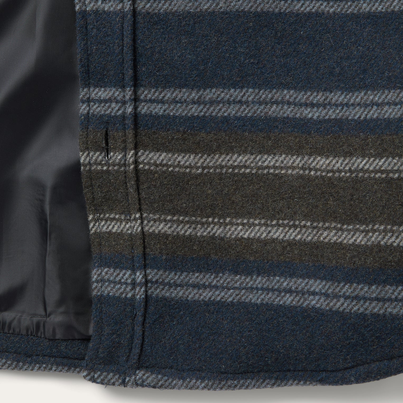 Wool Blend Stripe Shirt Jacket-MesaThread