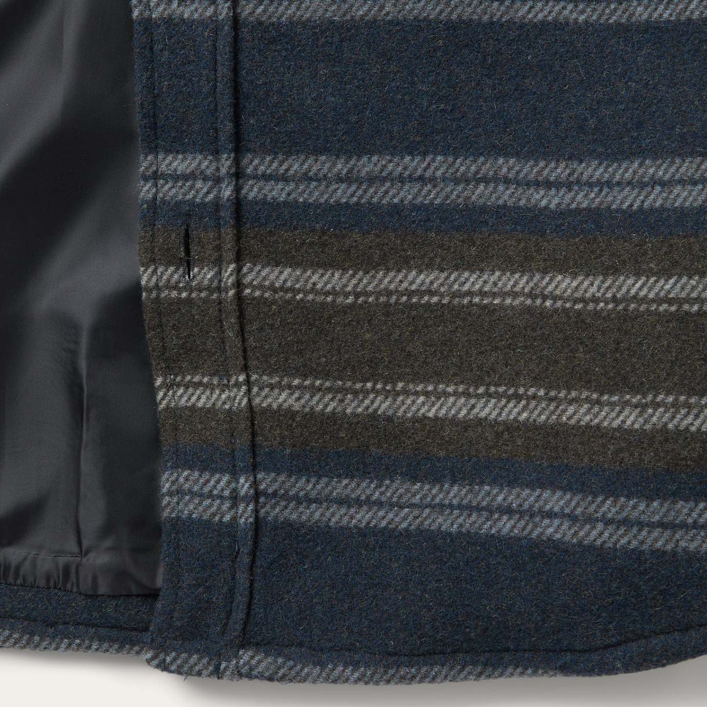 Wool Blend Stripe Shirt Jacket-MesaThread