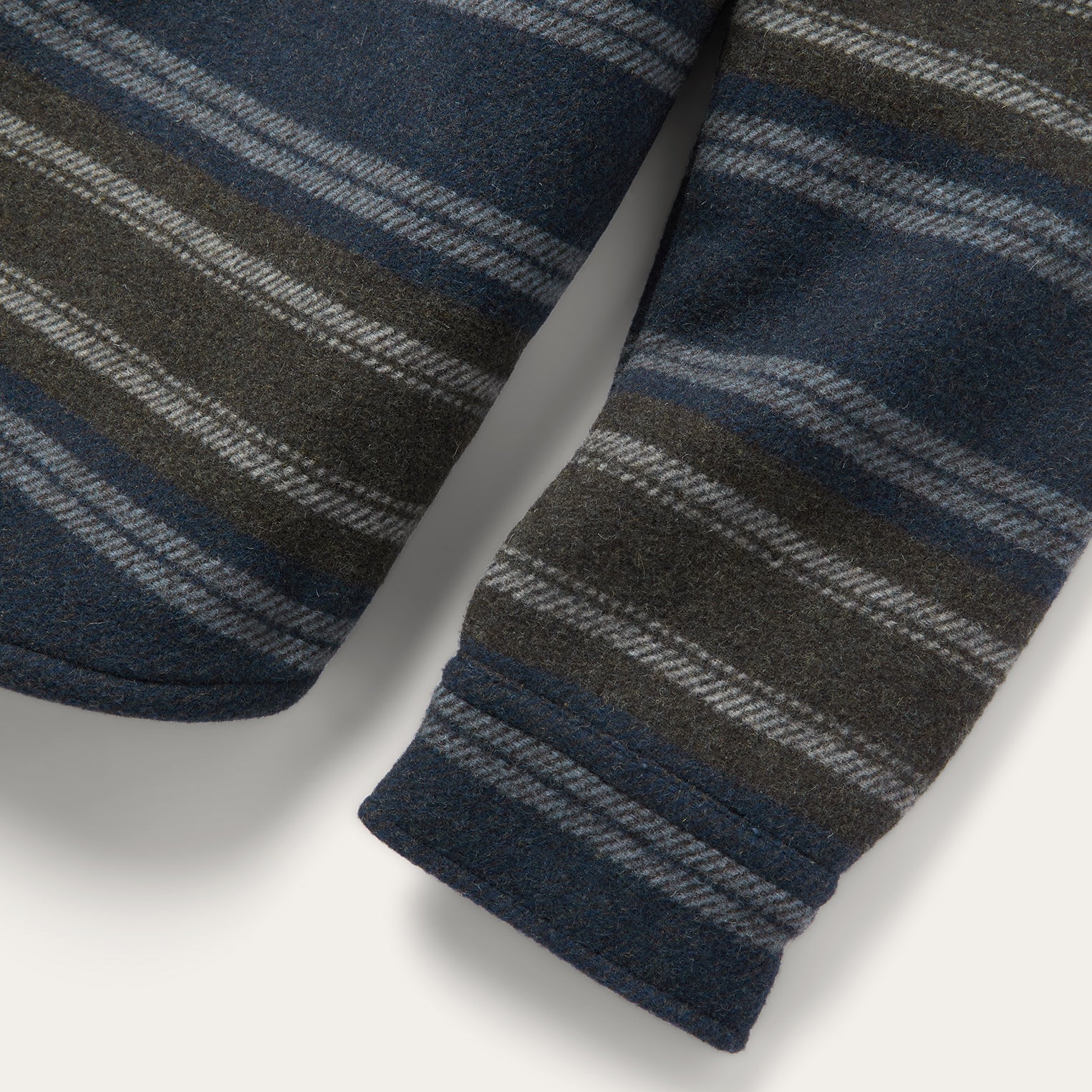 Wool Blend Stripe Shirt Jacket-MesaThread