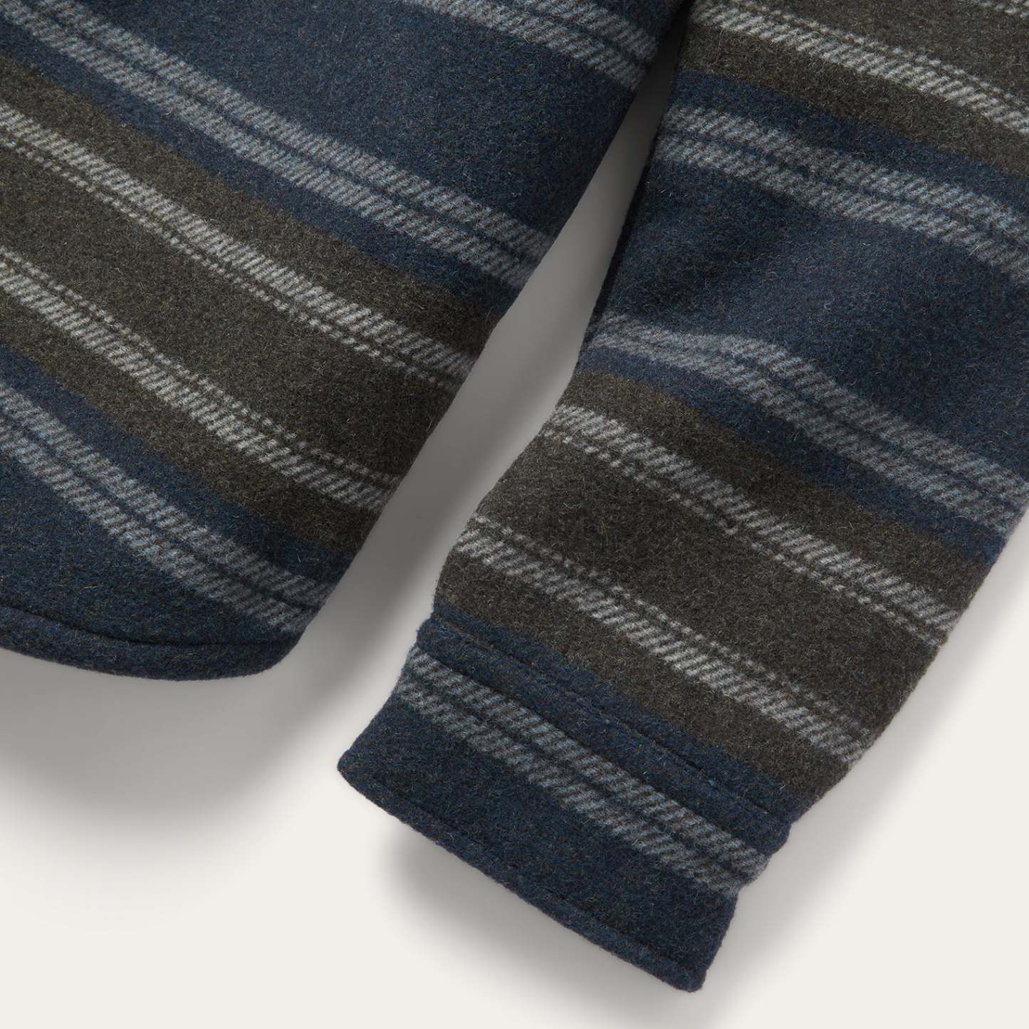 Wool Blend Stripe Shirt Jacket-MesaThread