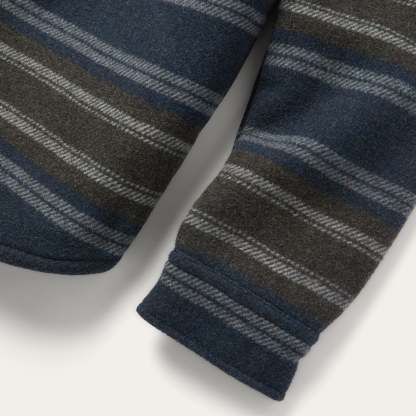 Wool Blend Stripe Shirt Jacket-MesaThread