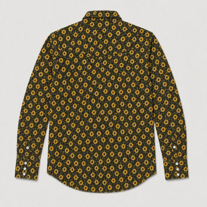 The Dusk Bloom | Sunflower Midnight Western Shirt
