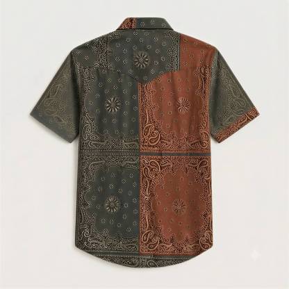The Dust Bowl Patchwork — Iron Rust & Charcoal Bandana