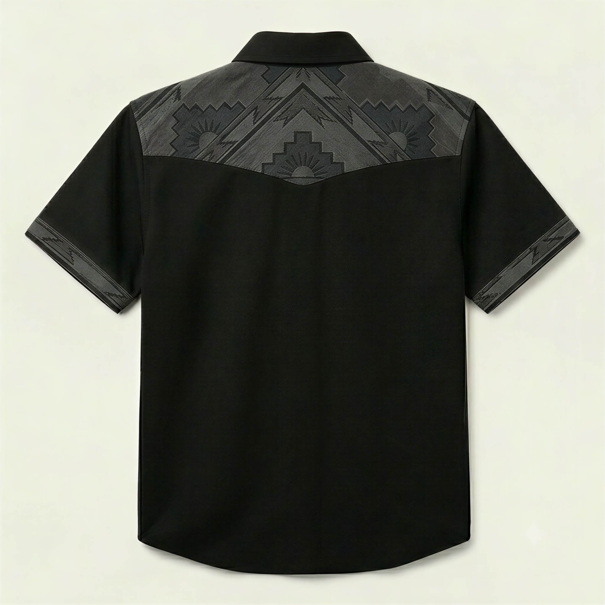 The Obsidian Beacon | Mesathread Pro Contrast Panel Short-Sleeve Western Shirt