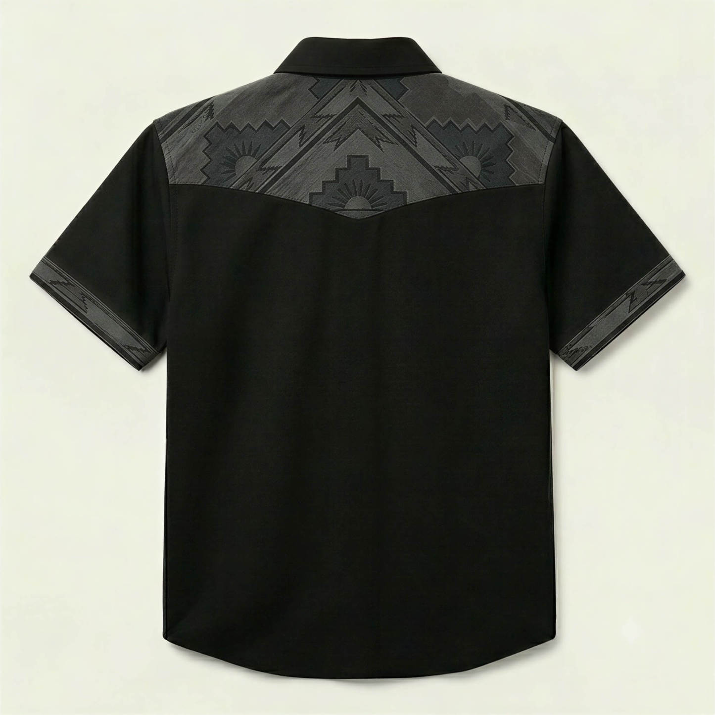 The Obsidian Beacon | Mesathread Pro Contrast Panel Short-Sleeve Western Shirt